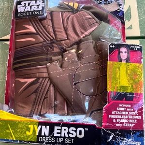 New In Box Star Wars Jyn Erso Halloween Costume Girl’s 4-6